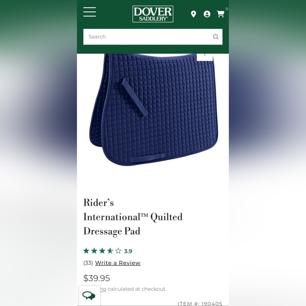 Dover Saddlery Quilted Dressage Saddle Pad